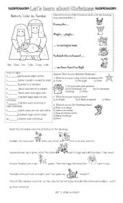 English Worksheet: Lets learn about Christmas