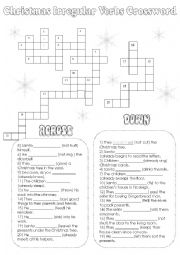 CHRISTMAS Irregular Verbs Crossword (with key)