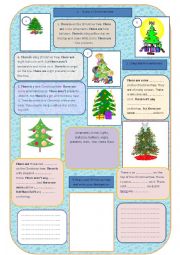 English Worksheet: There is There are_Guess a Christmas tree