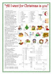 English Worksheet: ALL I WANT FOR CHRISTMAS IS YOU - SONG