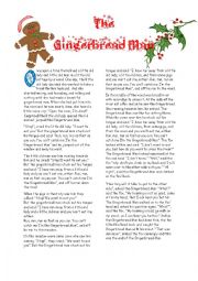 English Worksheet: The Gingerbread Man