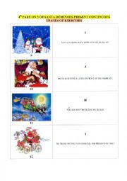English Worksheet: Santa dominoes - present continuous - part 4 on 5