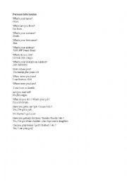 English Worksheet: Personal information