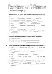 English Worksheet: Exercises on If-Clauses