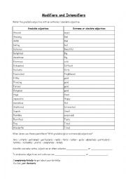 English Worksheet: Quantifiers and Intensifiers