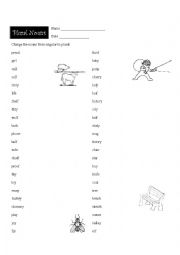 English Worksheet: Plural Nouns Practice 