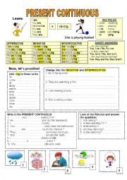 English Worksheet: Present Continous