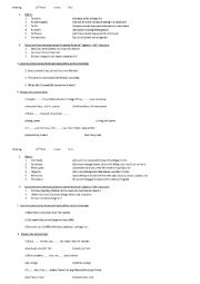 English Worksheet: writing test for the 10th formers (9th year of studying English)