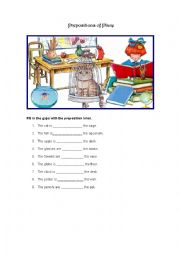 English Worksheet: Prepositions of place