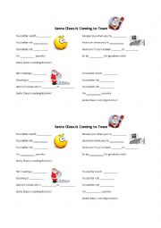 English Worksheet: Santa Claus is Coming to Town - missing lyrics