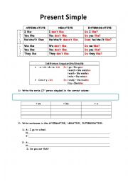 English Worksheet: Present Simple 