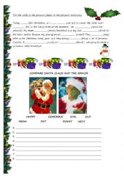 English Worksheet: Christmas comparisons and present tense review
