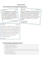 English Worksheet: Birthday parties - Practice Past Simple