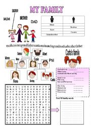 English Worksheet: My family