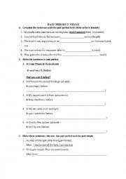 past perfect tense exercises