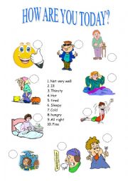 English Worksheet: How are you today?