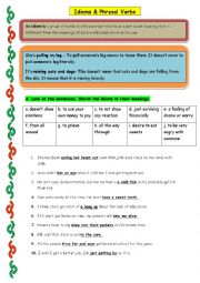 English Worksheet: Idioms and Phrasal Verbs