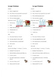 English Worksheet: Ice Age: a Mammoth Christmas