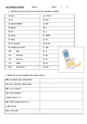 English Worksheet: SMS / Text message English