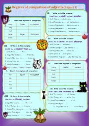 Degrees of comparison of adjectives.