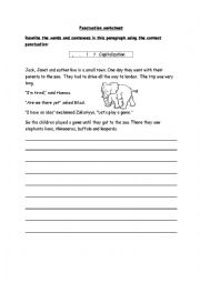 Punctuation worksheet