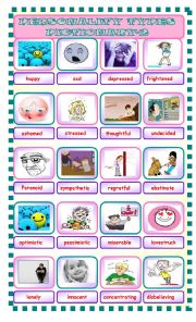 English Worksheet: personalty types 2