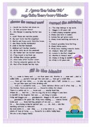 English Worksheet: PRONOUNS