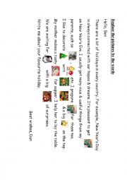 English Worksheet: Replace the pictures by the words