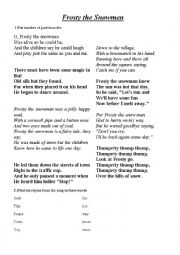 English Worksheet: Christmas song - Frosty the Snowman