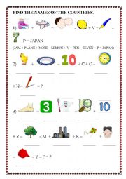 English Worksheet: Riddles - The names of the countries (easy)