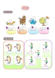 English Worksheet: Parts of the Body