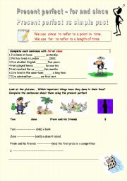 Present perfect vs simple past. Use of For and since