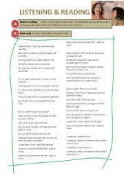 English Worksheet: Song Somebody I used to know