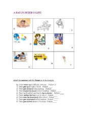 English Worksheet: A DAY IN PETERS LIFE