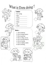 English Worksheet: Dora Daily Routine