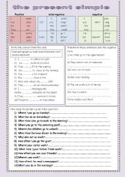 English Worksheet:  present simple