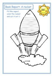 English Worksheet: Book Report:: A rocket