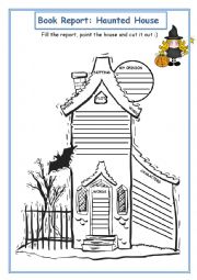 English Worksheet: Book Report: Haunted House