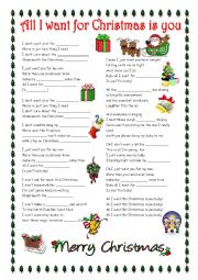 English Worksheet: All I want for Christmas is you