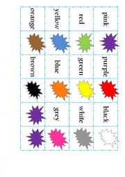 English Worksheet: colours set of dominoes