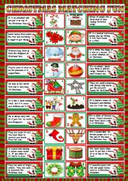 English Worksheet: CHRISTMAS MATCHING FUN