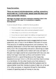 Essay on Marriage: Model answer correction