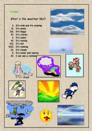 English Worksheet: Whats the weather like? PART 2