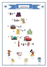 English Worksheet: Rebus Animals