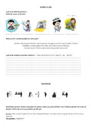 English Worksheet: Qualities for jobs
