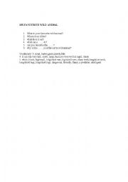 English Worksheet: Favourite wild animal