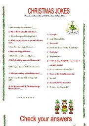 English Worksheet: Christmas jokes - reuploaded