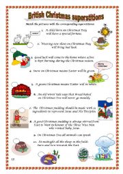 English Worksheet: Christmas superstitions in Britain - reuploaded