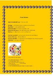 English Worksheet: Food idioms