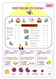 English Worksheet: what type are you at home?